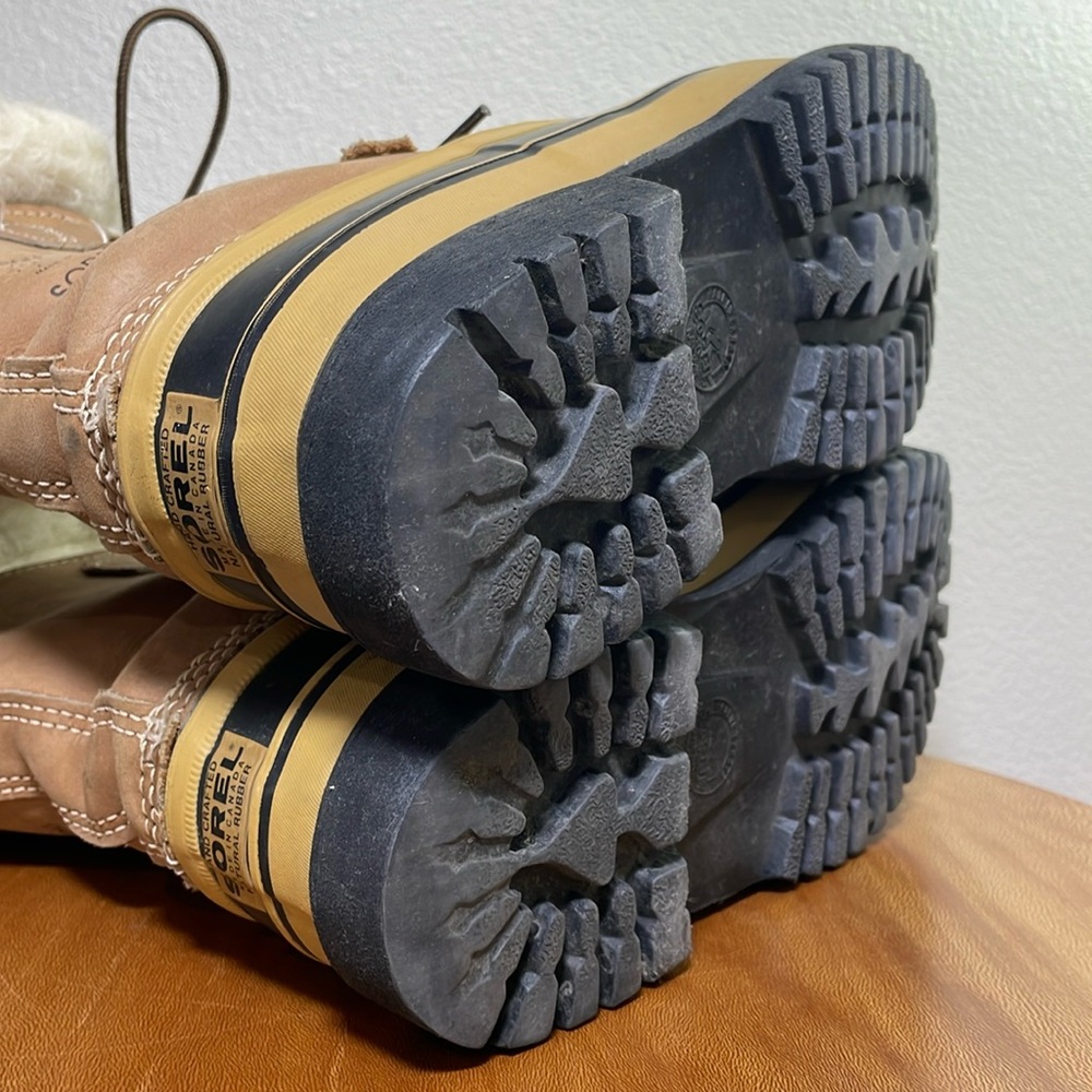 Vintage Sorel Caribou Wool Lined Rain Boots Lace Up Hiking Snow Work Boot Size 8 - Picture 8 of 16